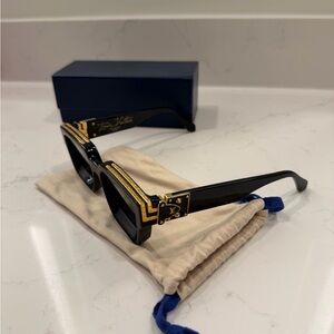 Louis Vuitton Black and Gold Sunglasses